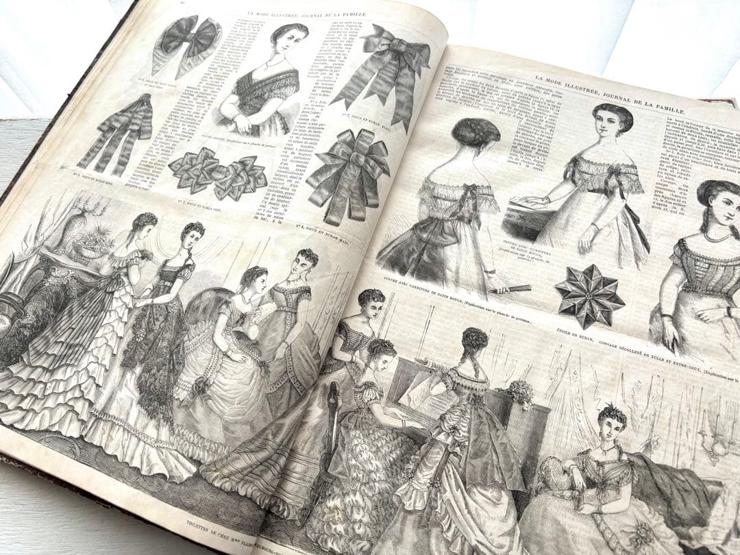 専用　フランス　アンティーク　ファッション雑誌　1869年　年鑑本　モード　洋書