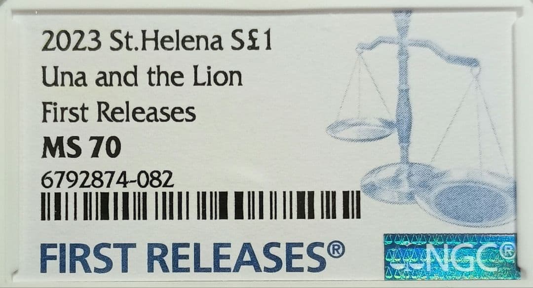 2023 セントヘレナ ウナとライオン 1ポンド銀貨 NGC MS70FR ④