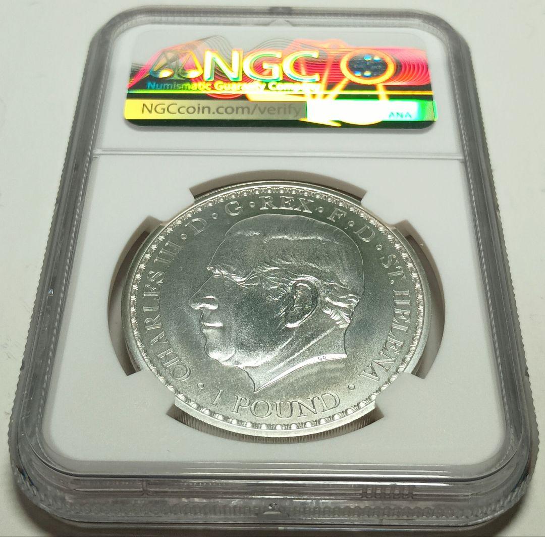 2023 セントヘレナ ウナとライオン 1ポンド銀貨 NGC MS70FR ④