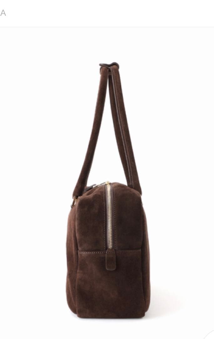 マニュエルミラノ ダークブラウン スエード ハンドバッグ