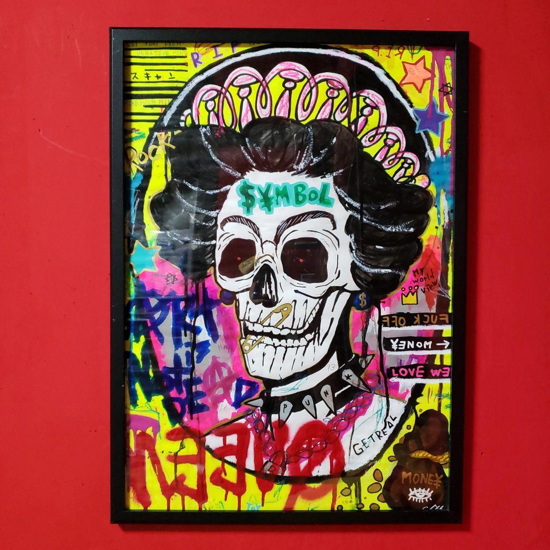 【一点物現代アート】GOD SAVE THE REP＆SKULL QUEEN