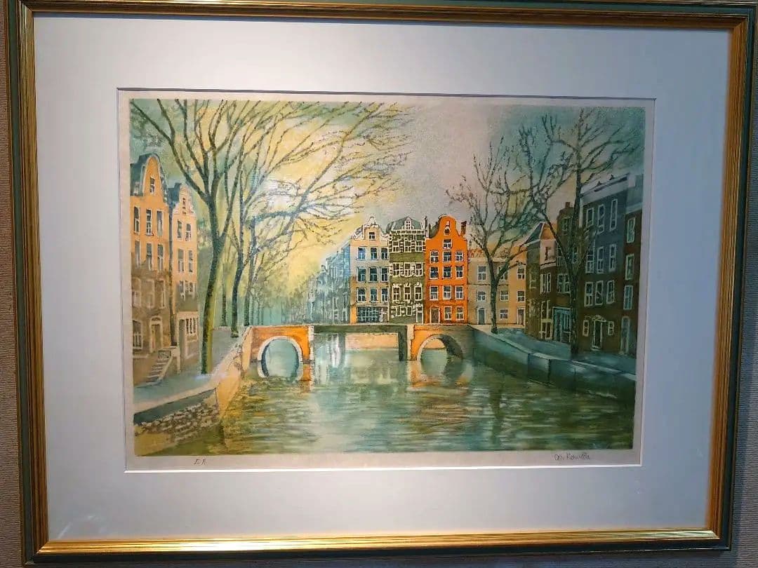 【真作保証、特価】リトグラフ　マイケル　ケルベラ、百貨店シ−ル