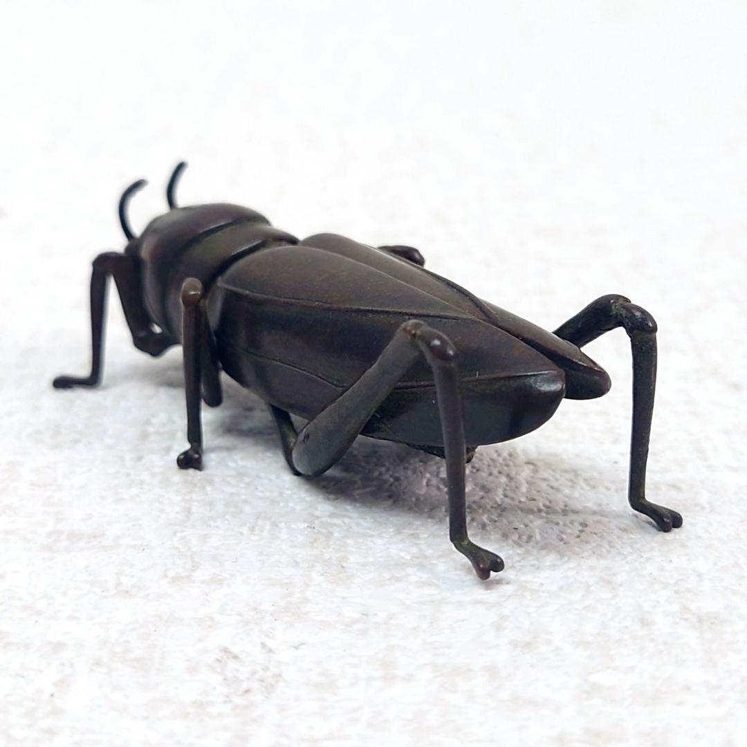 M0112I1 自在置物 銅製 螻蛄 おけら 銅製置物 銅虫作 置物 オブジェ
