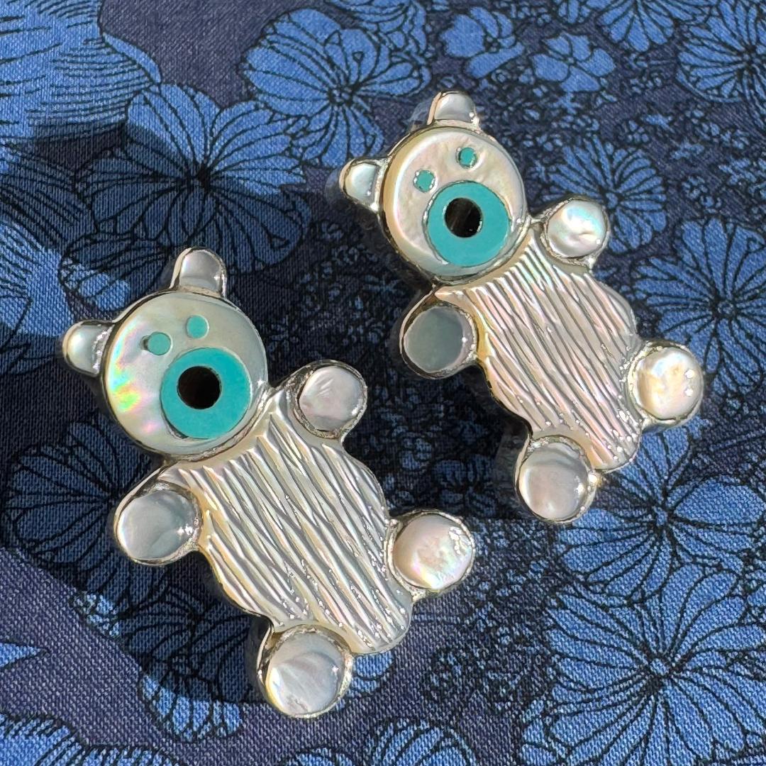 1990's ヴィンテージ　Ernest Leekela　テディベアー　ピアス