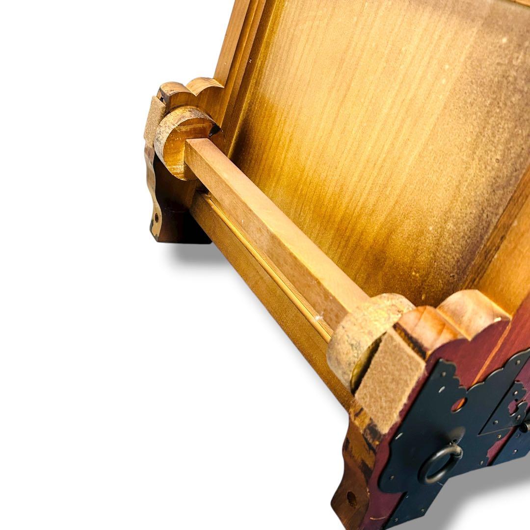 【送料無料】からくり箪笥 車箪笥 龍 雲龍金具 キャビネット レトロ 旧家