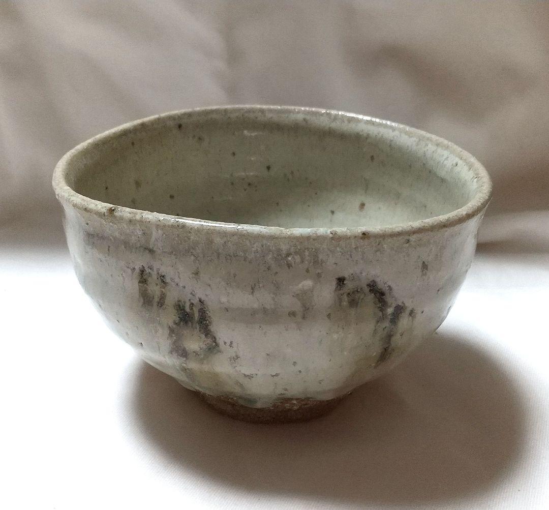 西岡小十 絵斑唐津茶碗 共箱 共布 栞 未使用品