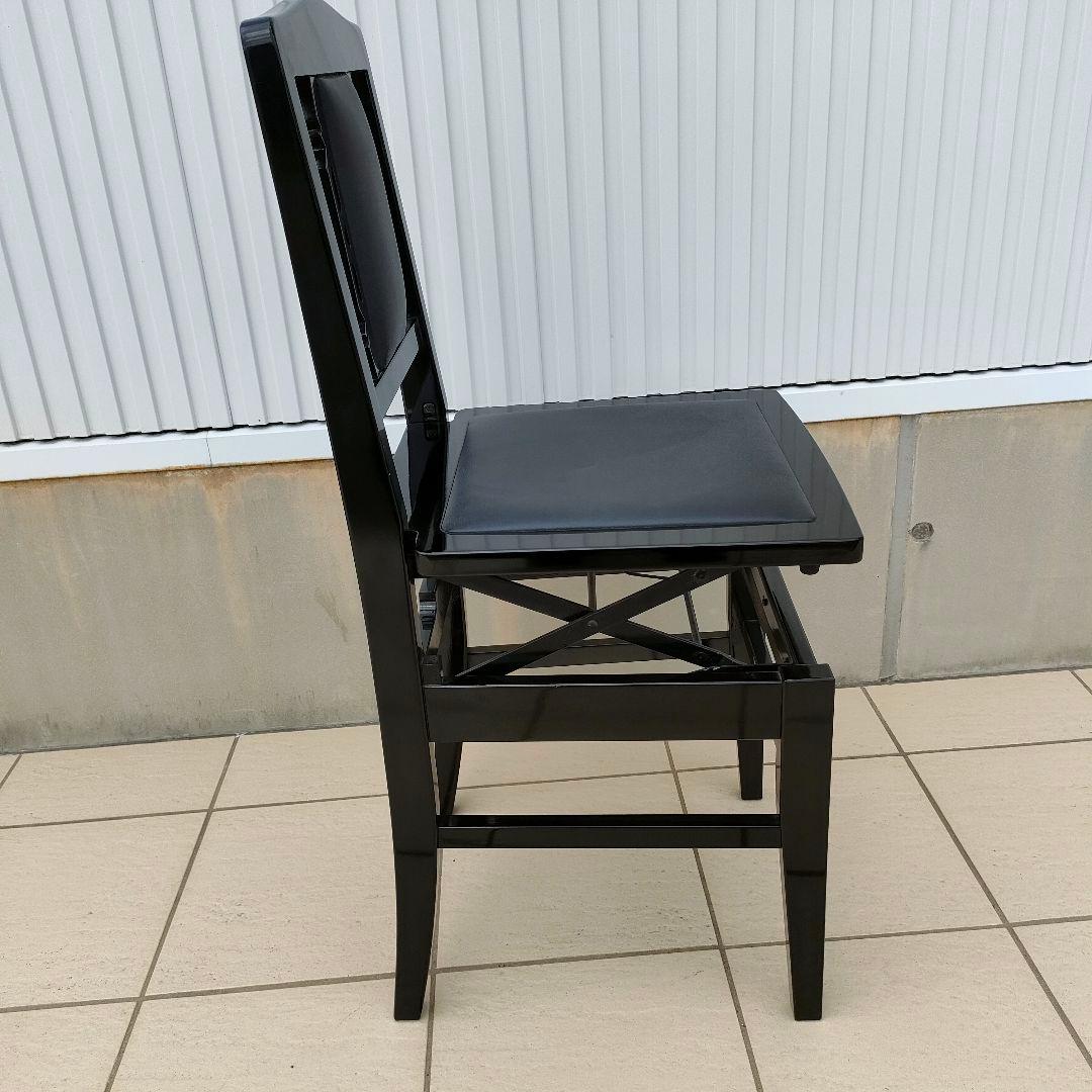 希少 名陽木工 PEACOCK ピーコック ピアノ椅子 背付 木製 高さ調整可能