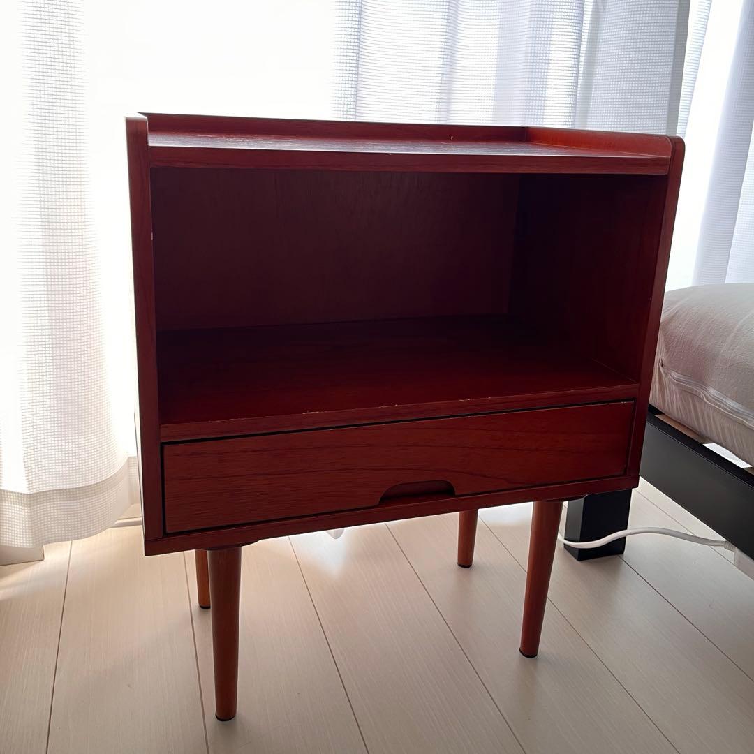 サイドテーブル　北欧家具　チーク材　キャビネット　チェスト　ナチュラル