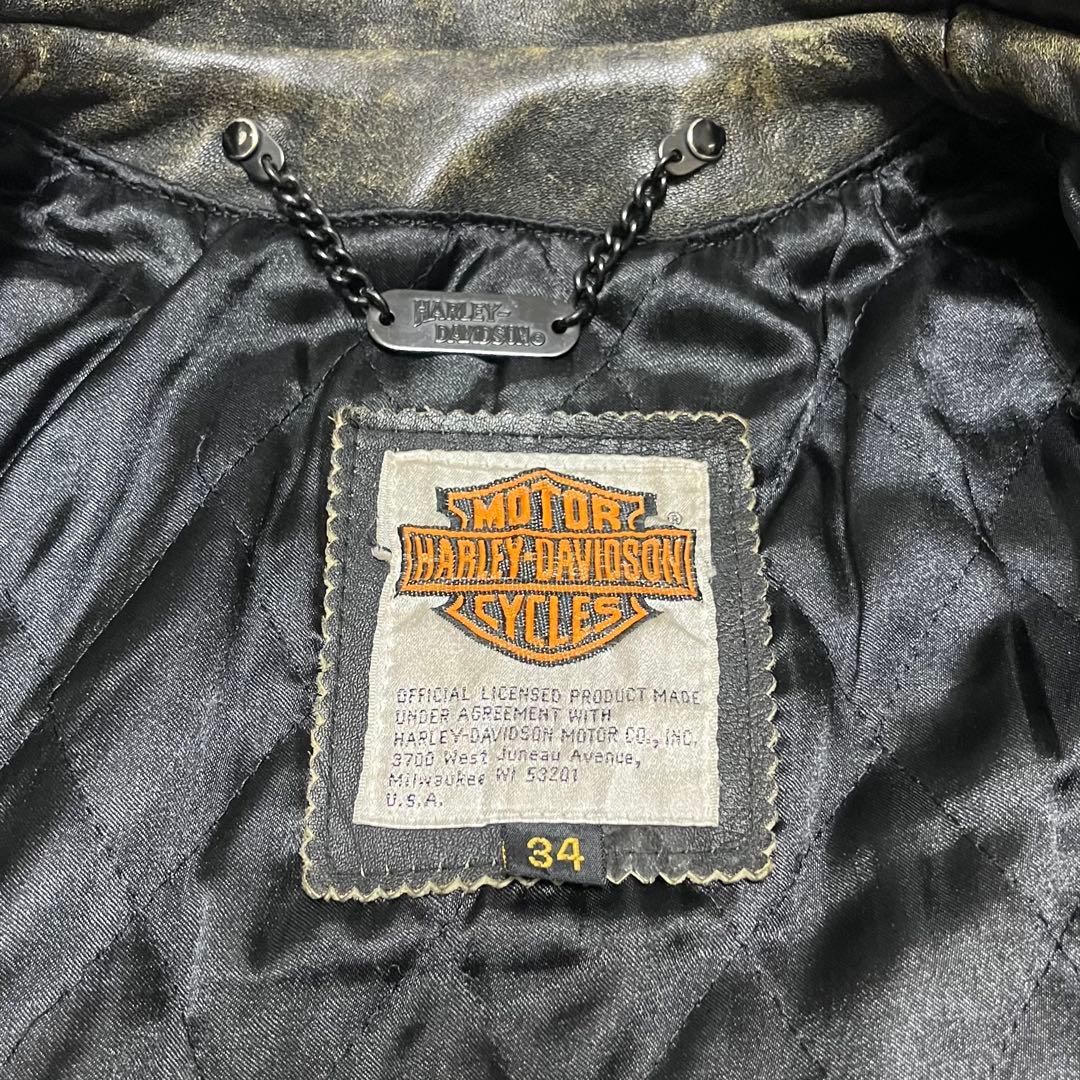 HARLEY-DAVIDSON シングルライダース　レザー　極上肉厚
