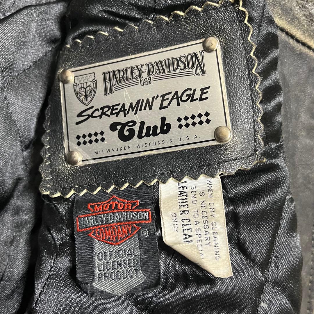 HARLEY-DAVIDSON シングルライダース　レザー　極上肉厚