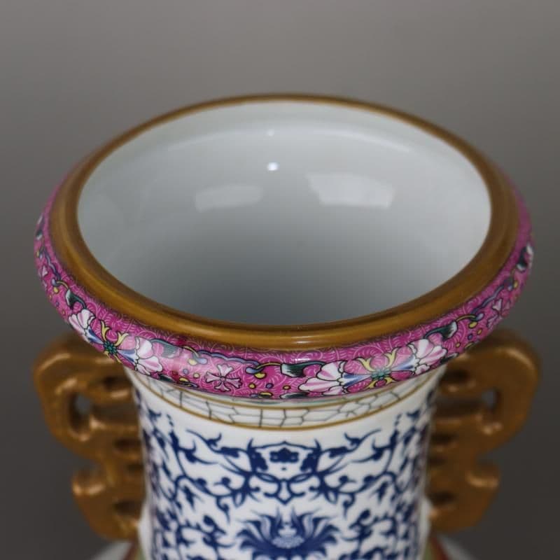 清乾隆蒔金琺瑯彩花鳥磁器王瓶 景徳鎮 陶磁器 装飾品 工芸品 美術品 置物