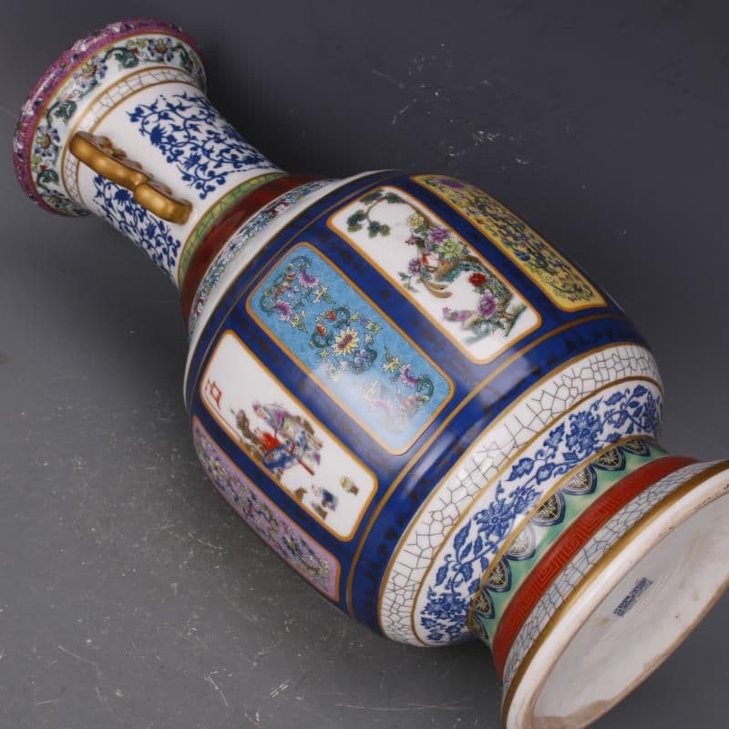 清乾隆蒔金琺瑯彩花鳥磁器王瓶 景徳鎮 陶磁器 装飾品 工芸品 美術品 置物