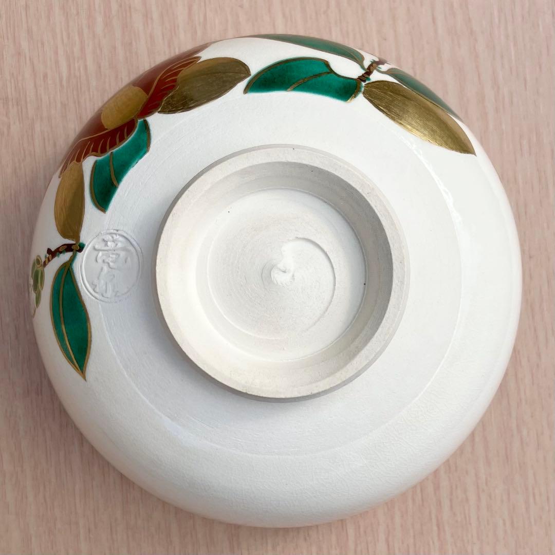 相模竜泉造 色絵椿画 抹茶碗 共箱共布