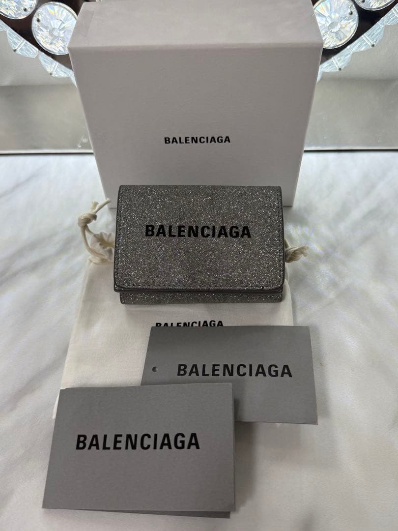 BALENCIAGA シルバー ミニウォレット 三つ折り財布
