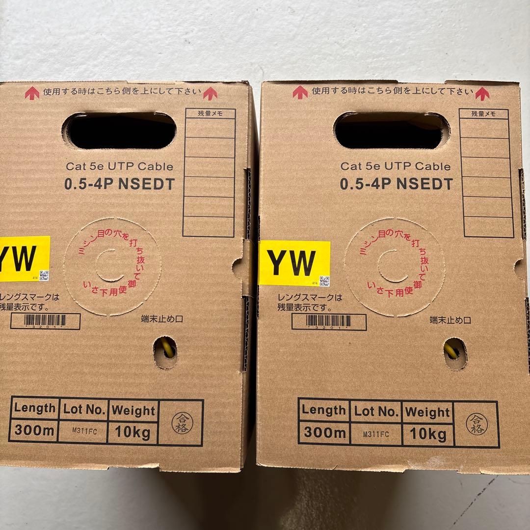 Cat 5e UTPケーブル 300m 4対 10kg 二箱