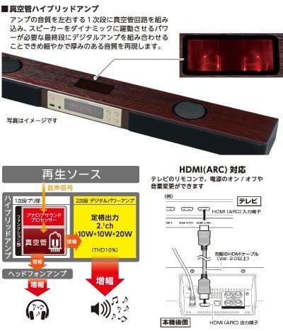 と*ん様 【美品】真空管アンプ サウンドバー SBS-900BT