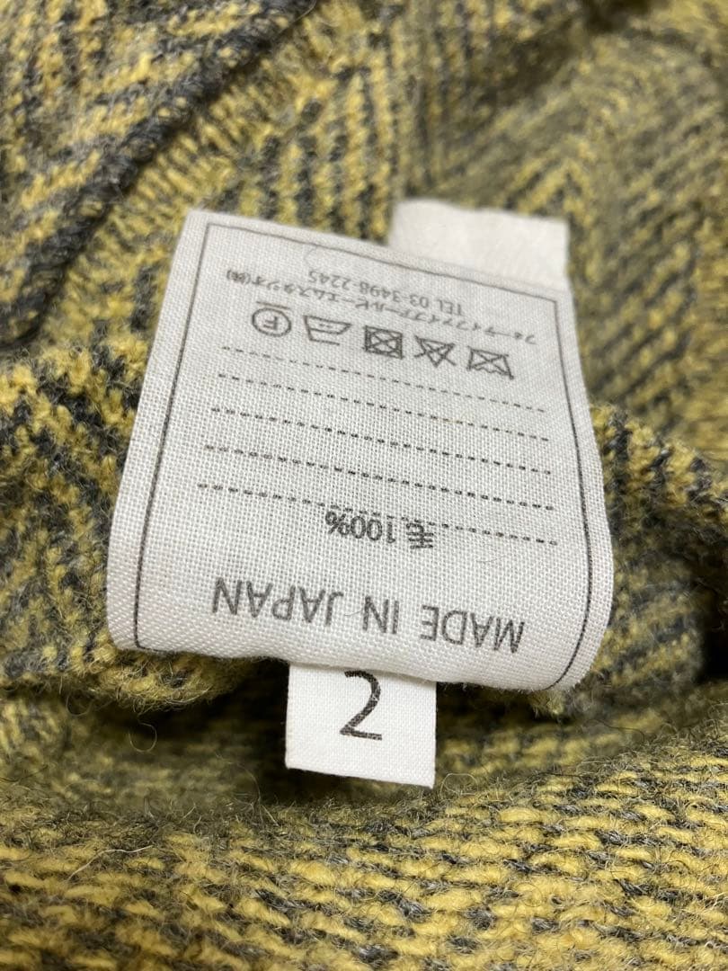 45R★ジェットランドヘリンボンカウチンコート★マスタード×グレー