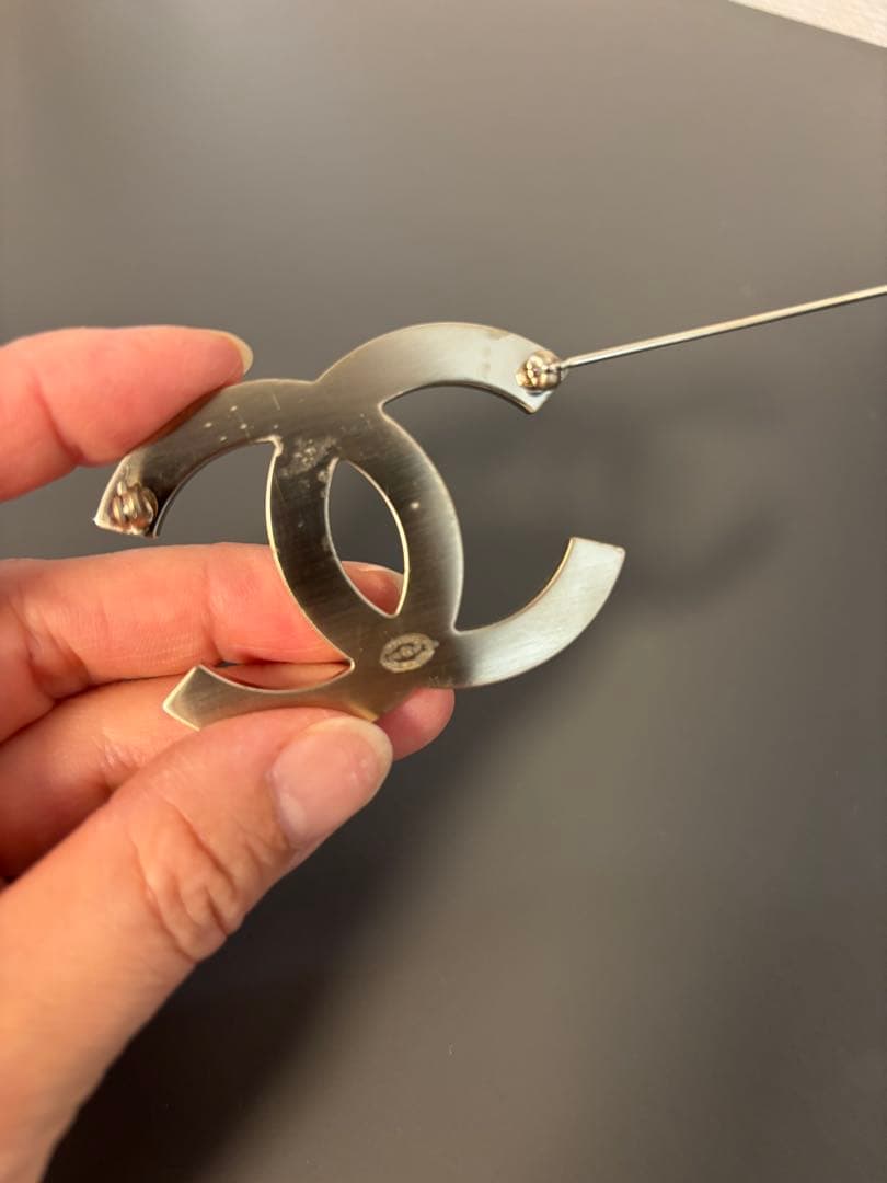 CHANEL シャネル　ブローチ　 パール　　マットゴールド