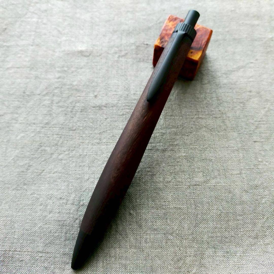 ブラジリアンローズウッド　ハンドメイド　木軸ボールペン　G2　天然木　ブラック