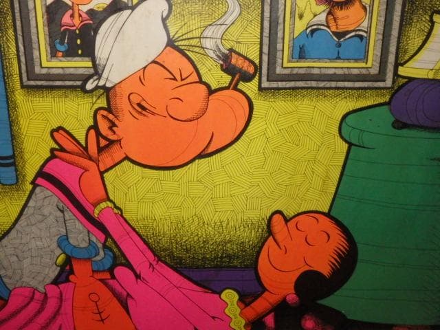 70'S★ポパイ★オリーブ★アート★ブラックライトポスター★ビンテージ★セクシー