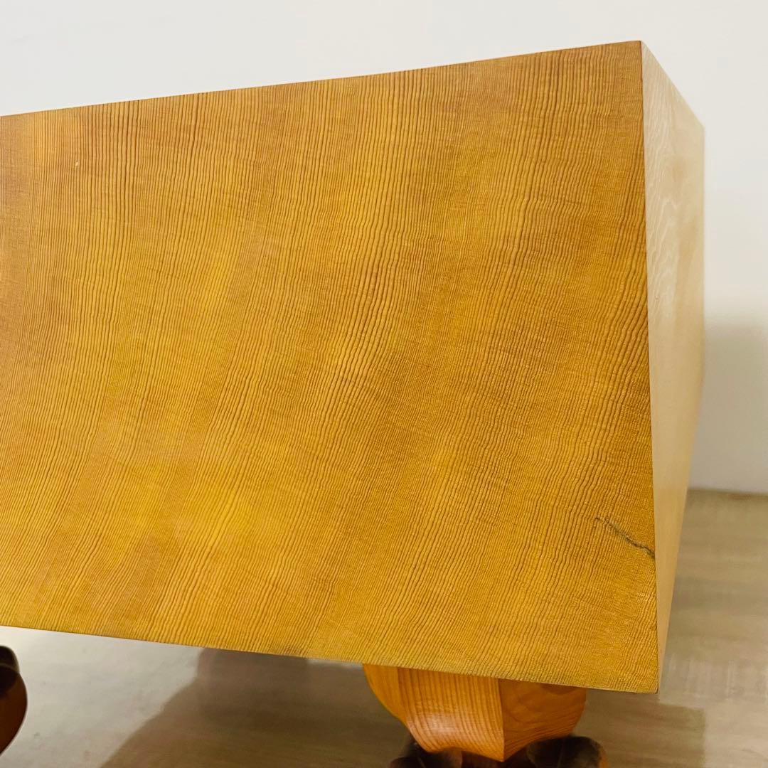 ★美品★ 囲碁 碁盤 天柾 柾目 ヘソ 脚付き 桐製盤覆い