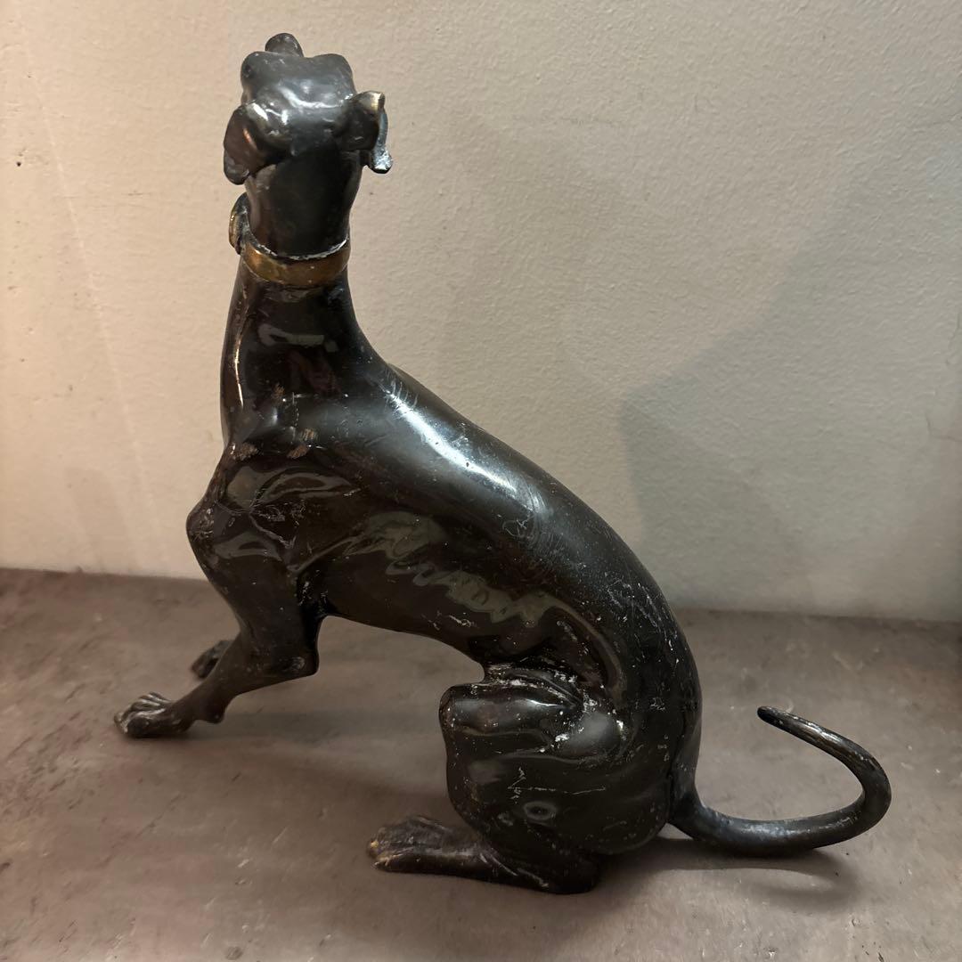 グレイハウンド　ブロンズ　置物　鉄製　ビンテージ　レトロ　ワイマナラー