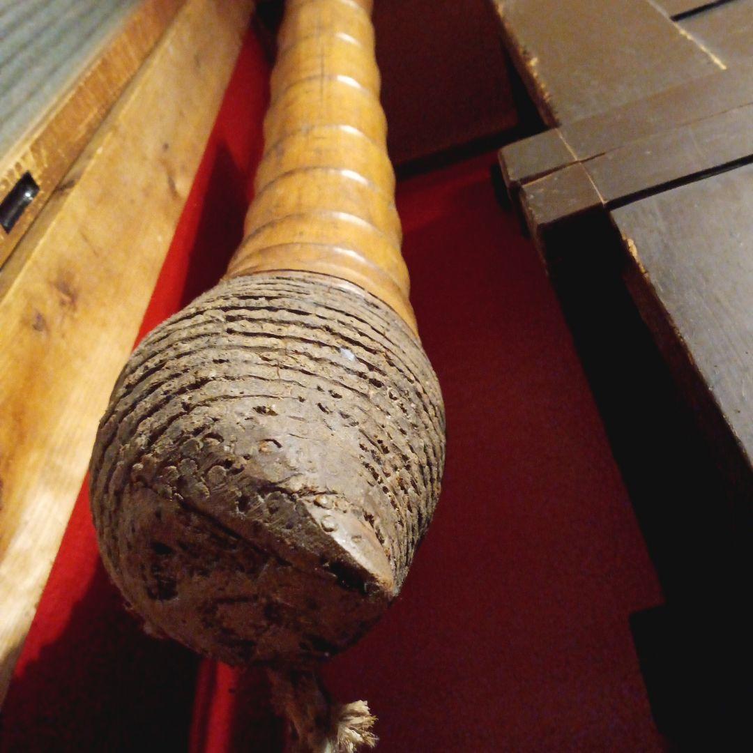 自在鉤の竹胴　オブジェ　竹製　囲炉裏道具　古民具