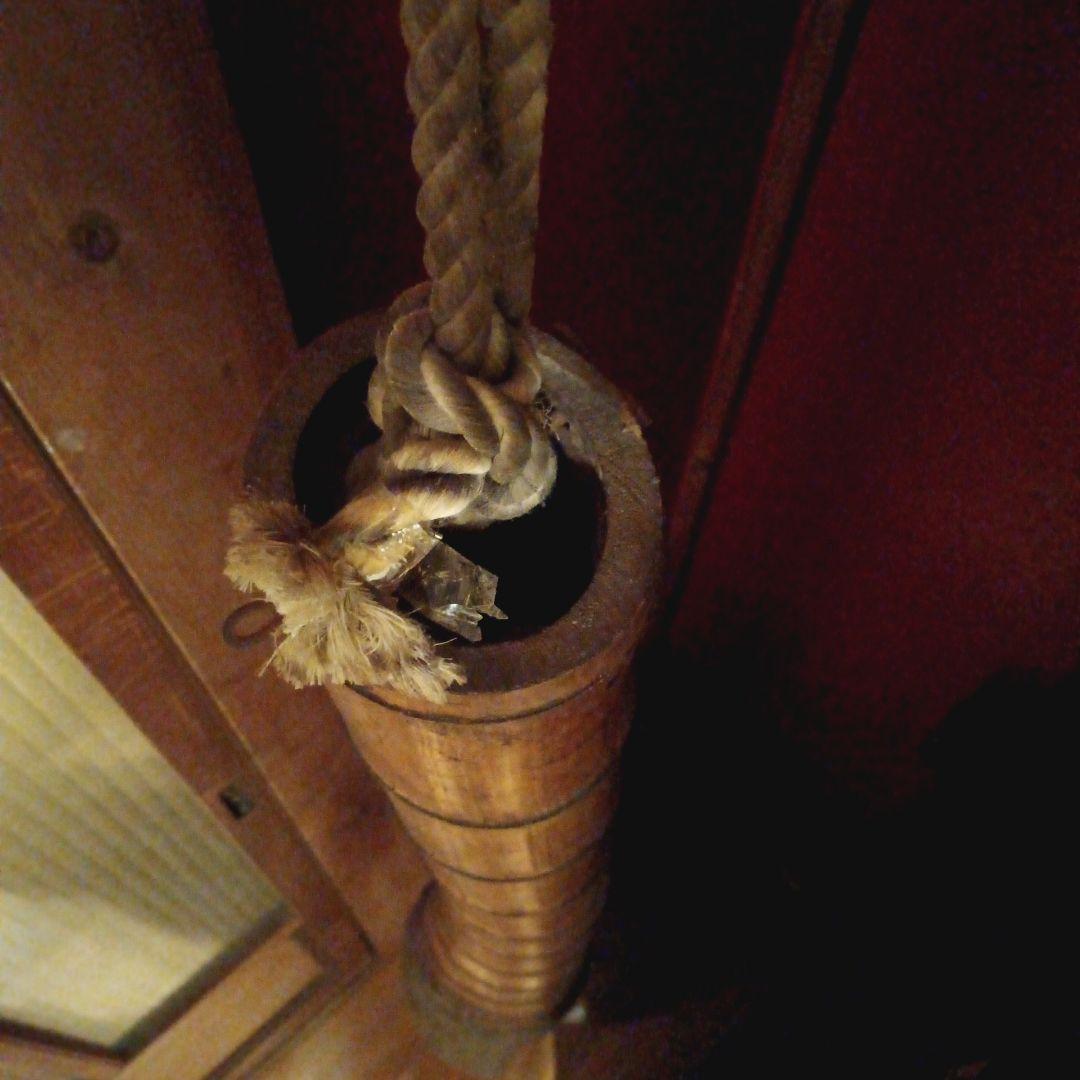 自在鉤の竹胴　オブジェ　竹製　囲炉裏道具　古民具