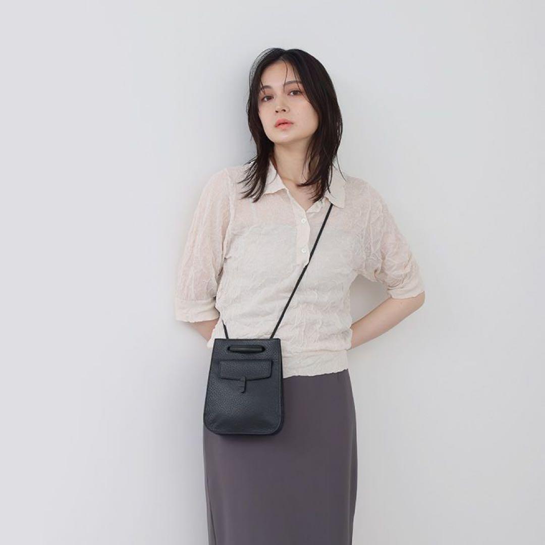 TOMOE ブラックレザー ショルダーバッグ 2WAYショルダーS