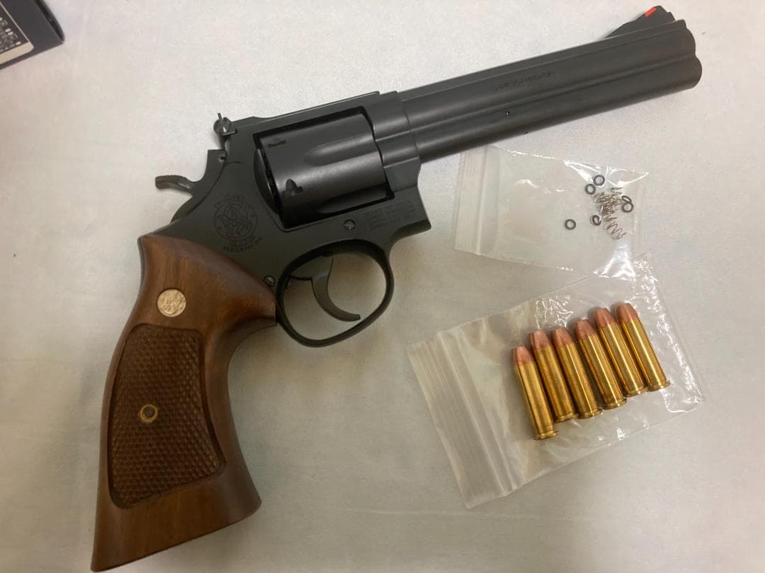 木製グリップ付 ABSモデルガン マルシン S&W M586 6インチ マグナム