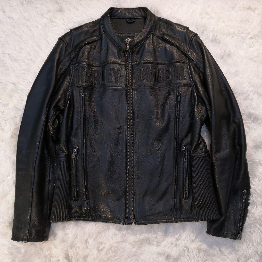 【激レア】ハーレーダビッドソン 本革 レザーライダースジャケット サイズL