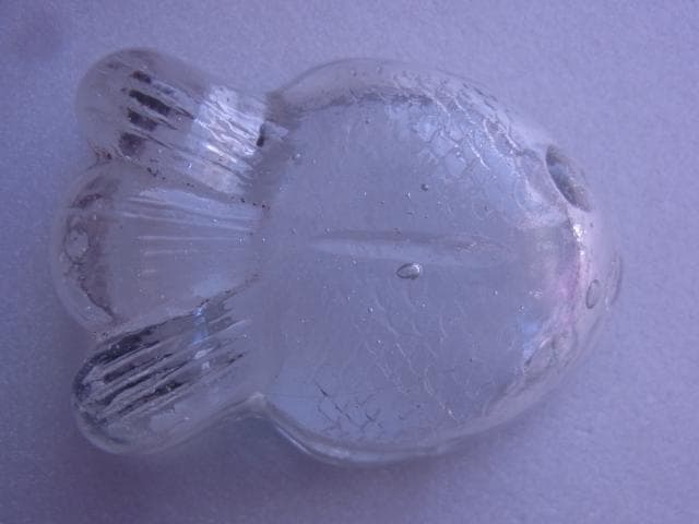 戦前　金魚型　ガラス　ぺろぺろ　とろとろ　古い菓子型　昭和初期　大正　型吹き