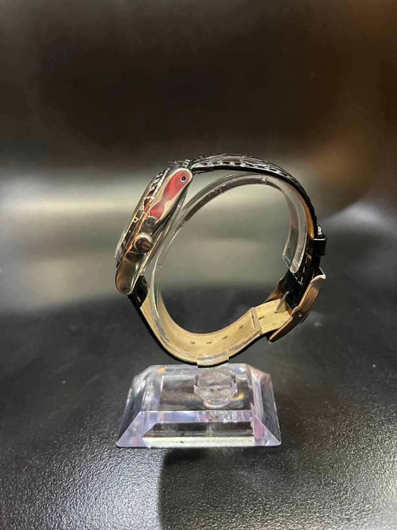 Swatch 自動巻き時計 スケルトン 黒レザー