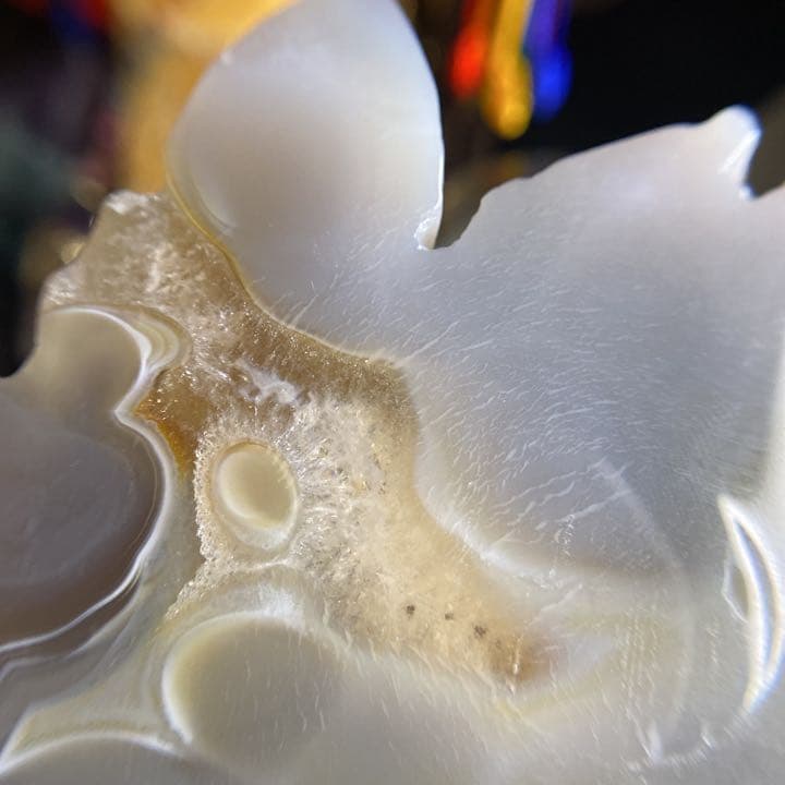 レア物 特大 トレジャー メノウ 玉髓 龍穴結晶 風化紋 紅葉手彫リ！