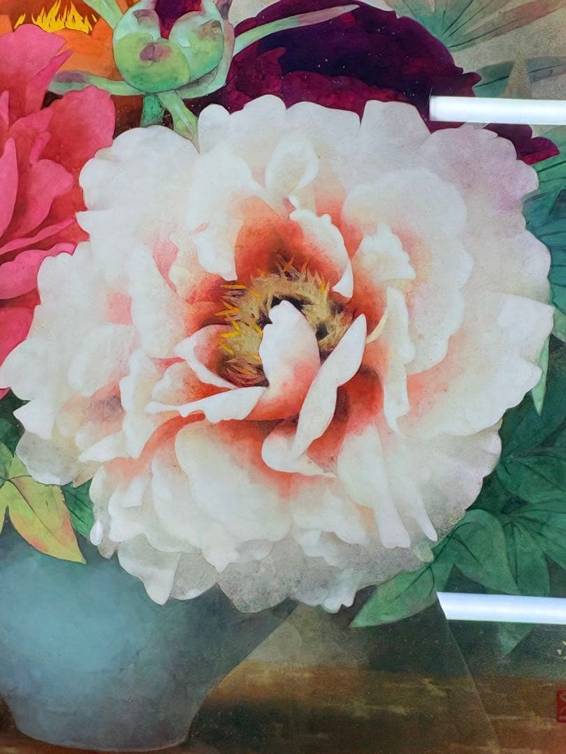 「冨貴草」 小川立夫　金落款　共シール　京都巨匠