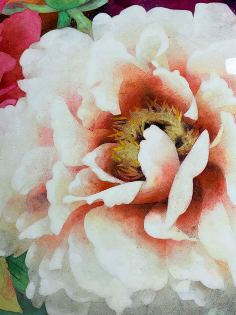 「冨貴草」 小川立夫　金落款　共シール　京都巨匠