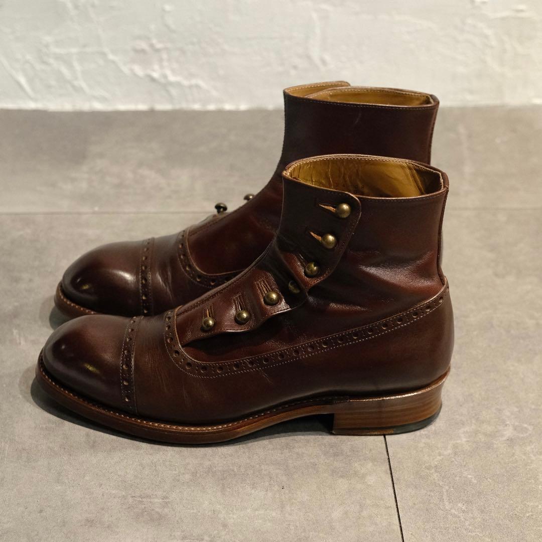 美品　chausser ショセ ボタンブーツ C-7039 25cm ブラウン