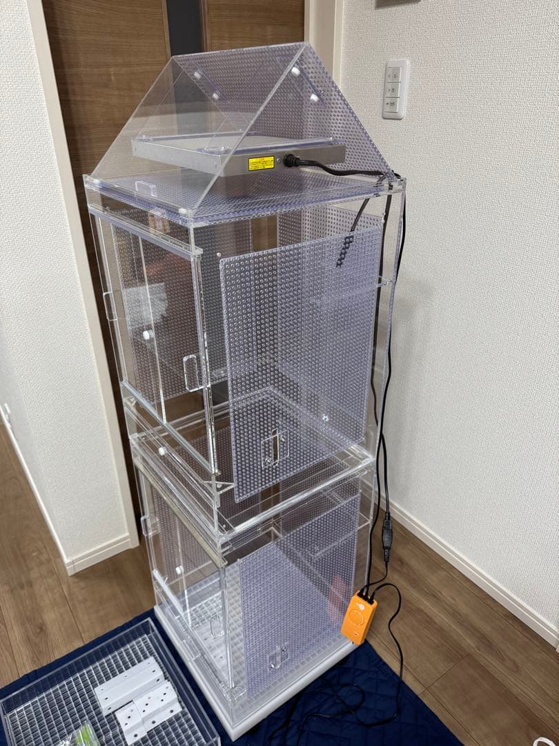 アクリルケージ⭐︎フクロモモンガ 暖房三角屋根セット 2WAY