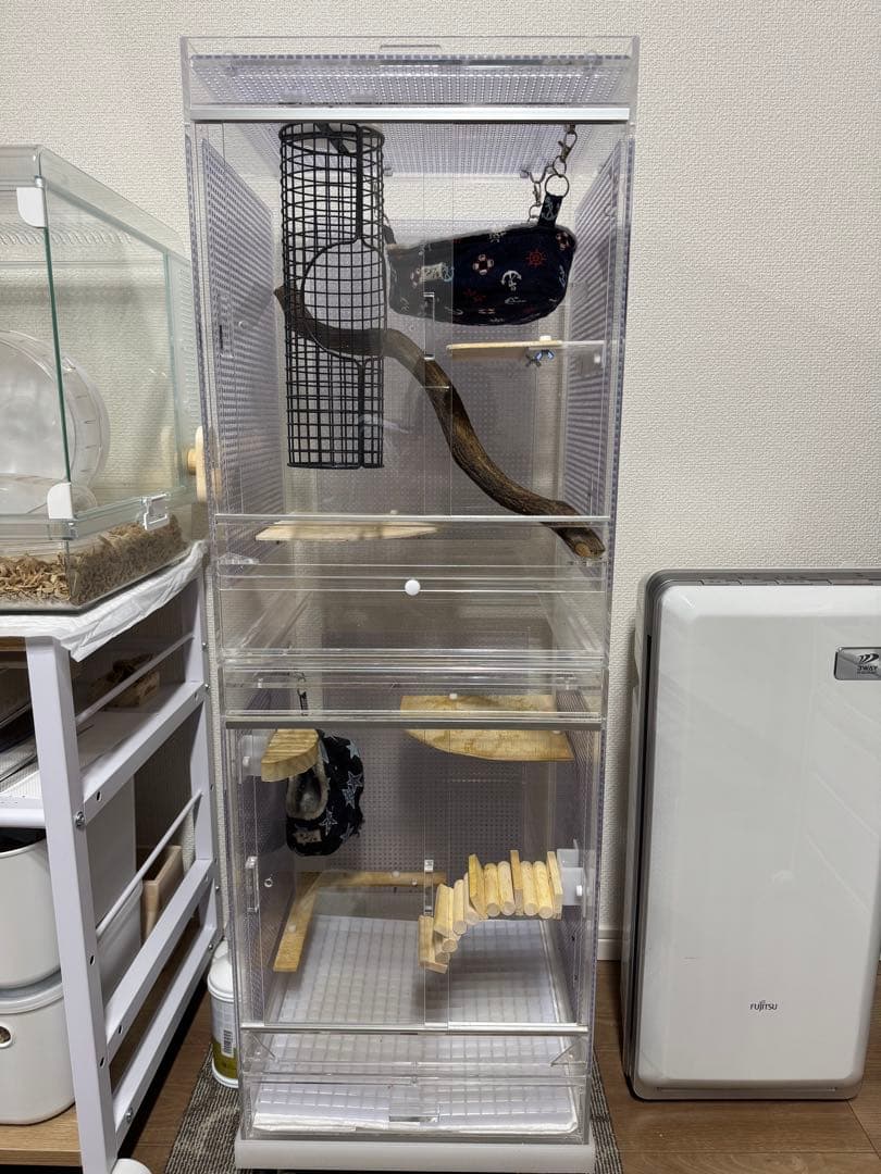 アクリルケージ⭐︎フクロモモンガ 暖房三角屋根セット 2WAY