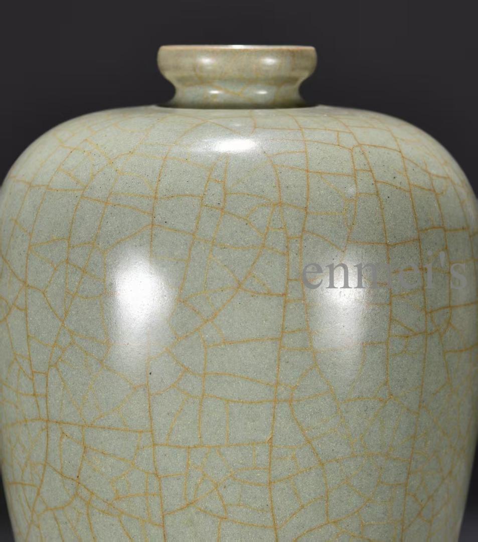 中国古美術 宋・官窯製 梅瓶 壺 花瓶 古陶磁 茶道具 唐物 時代物 文房置物