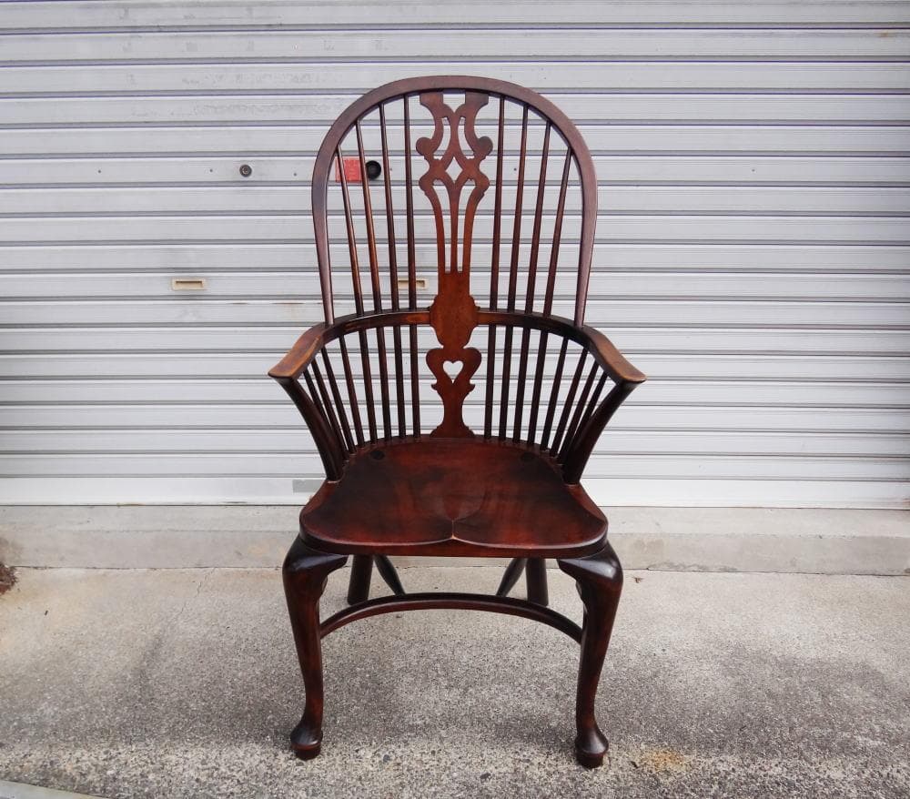 松本民芸家具　猫脚　ウインザーチェア　シール有　作者　「中」　美品