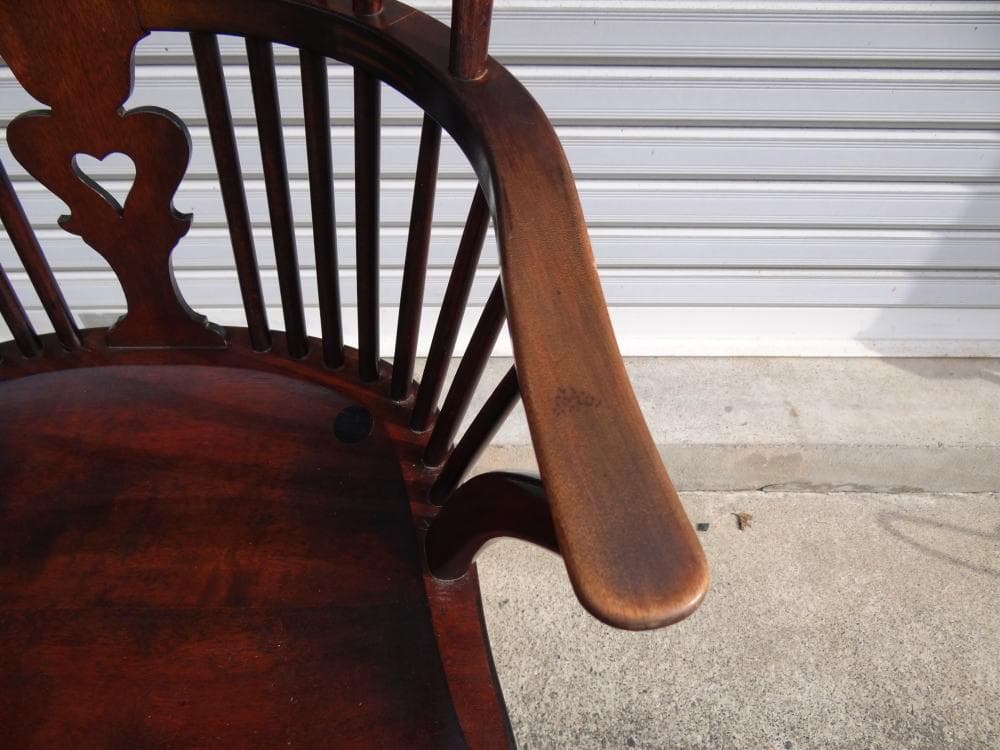 松本民芸家具　猫脚　ウインザーチェア　シール有　作者　「中」　美品