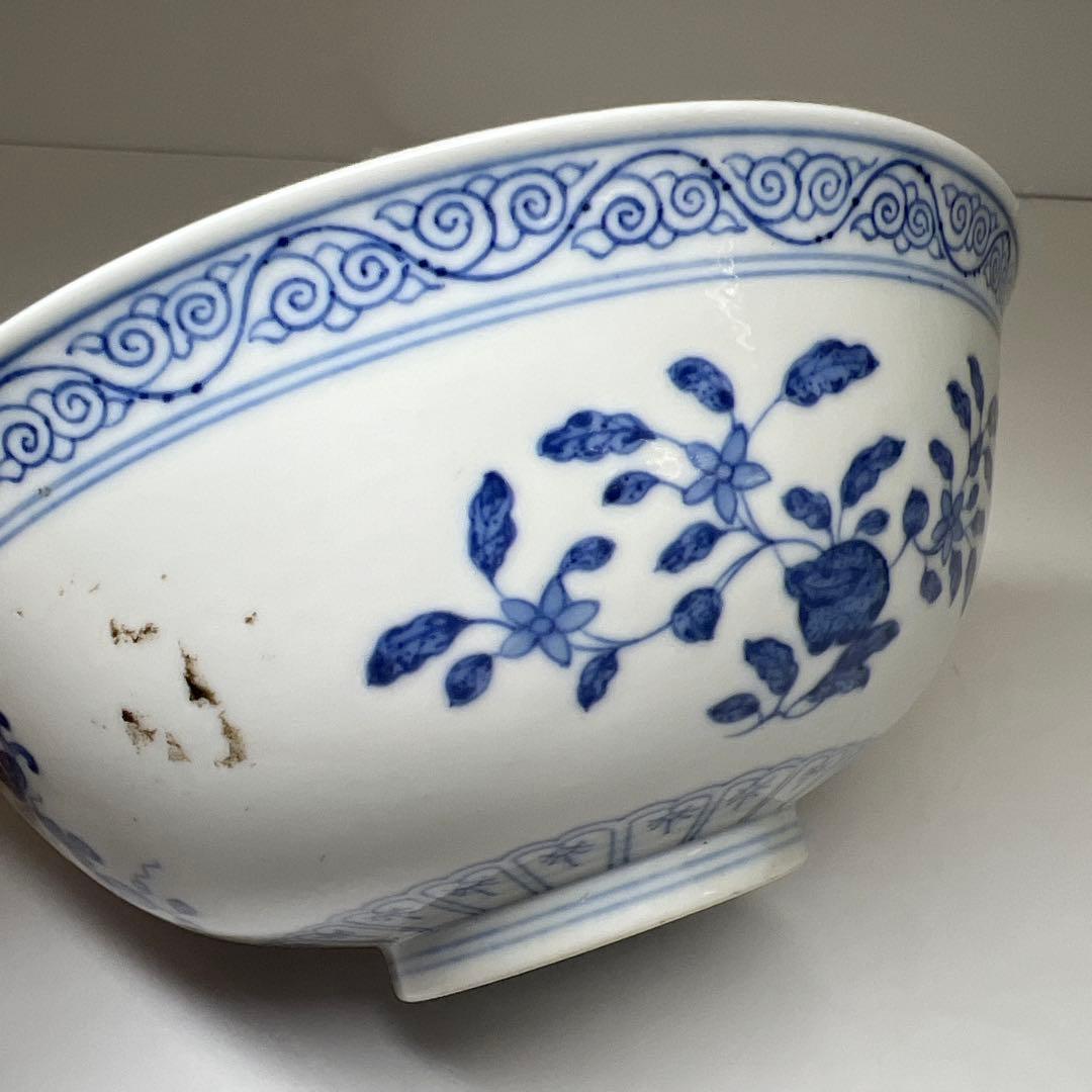 中国清時代　大清光緒年製青花鉢　口径16.3㎝　東Y8-0105☆2Fタサチ