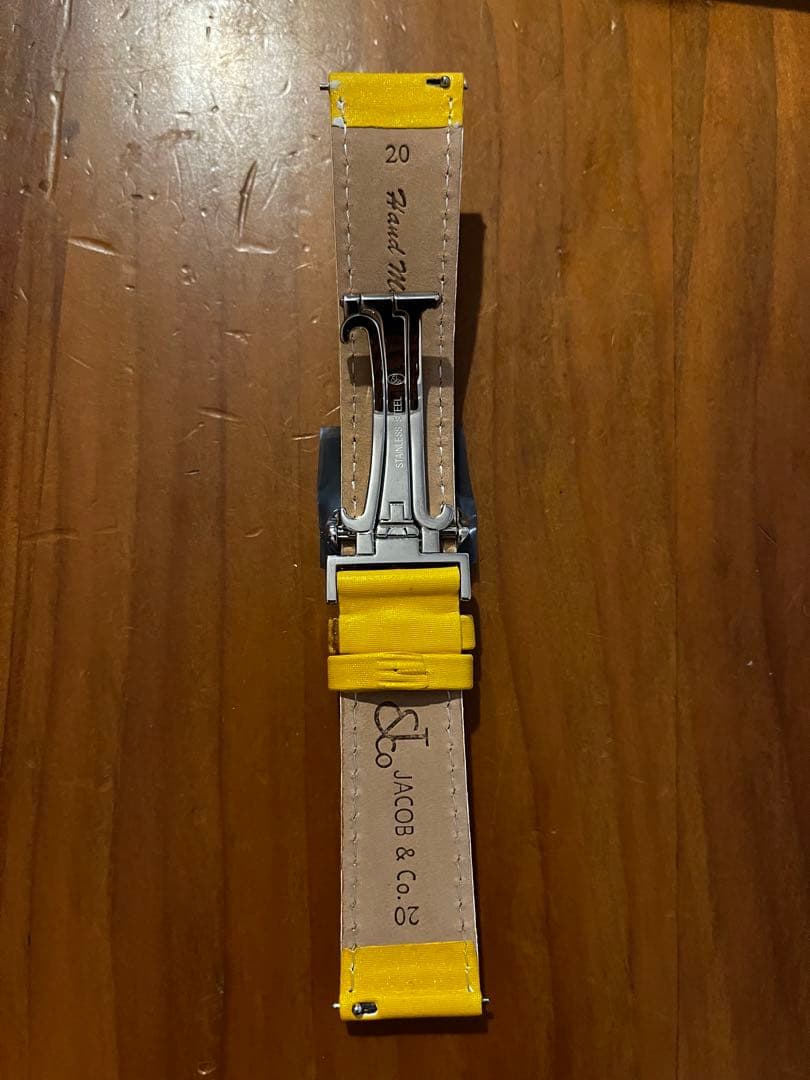 Jacob&co イエロー ベルト 20mm ファイブタイムゾーン