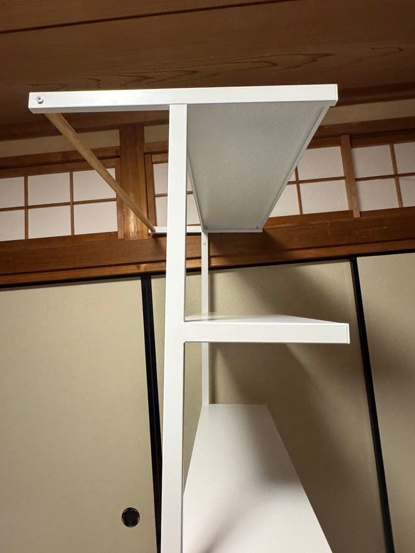 山崎実業　立て掛け ランドリーシェルフ ホワイト 約W75×D48×H190cm