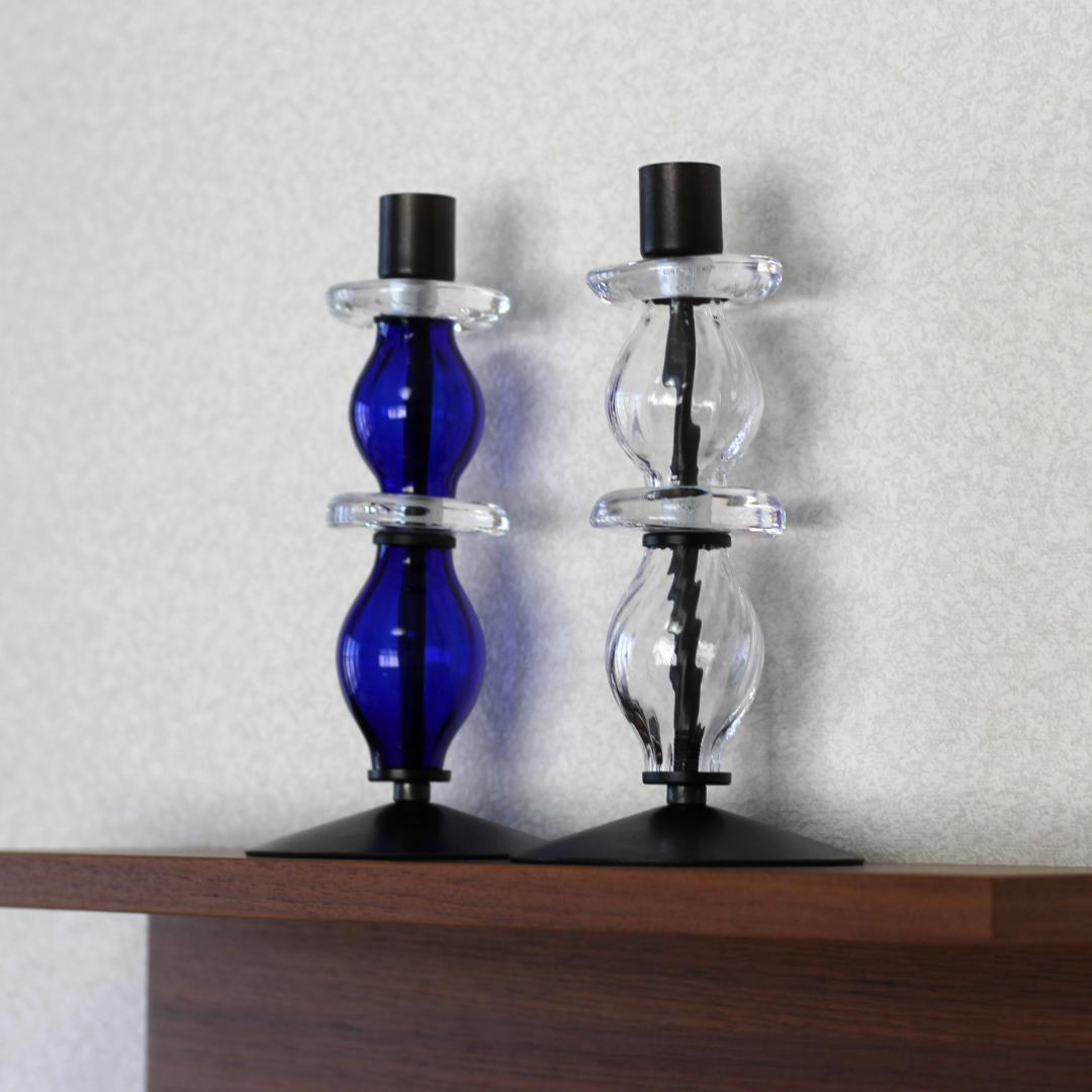 【美品・刻印】エリックホグラン　キャンドルホルダー オニオン型　2個セット