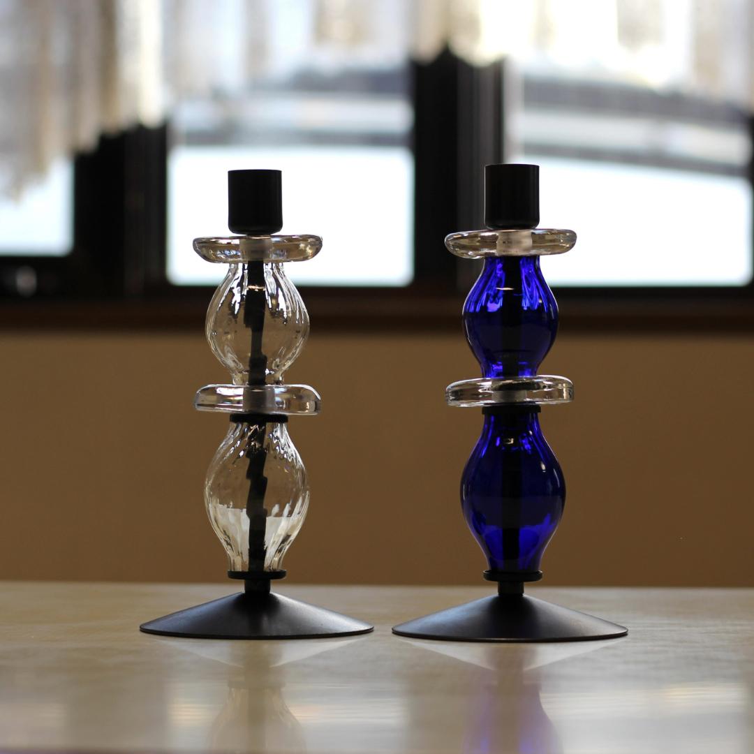 【美品・刻印】エリックホグラン　キャンドルホルダー オニオン型　2個セット