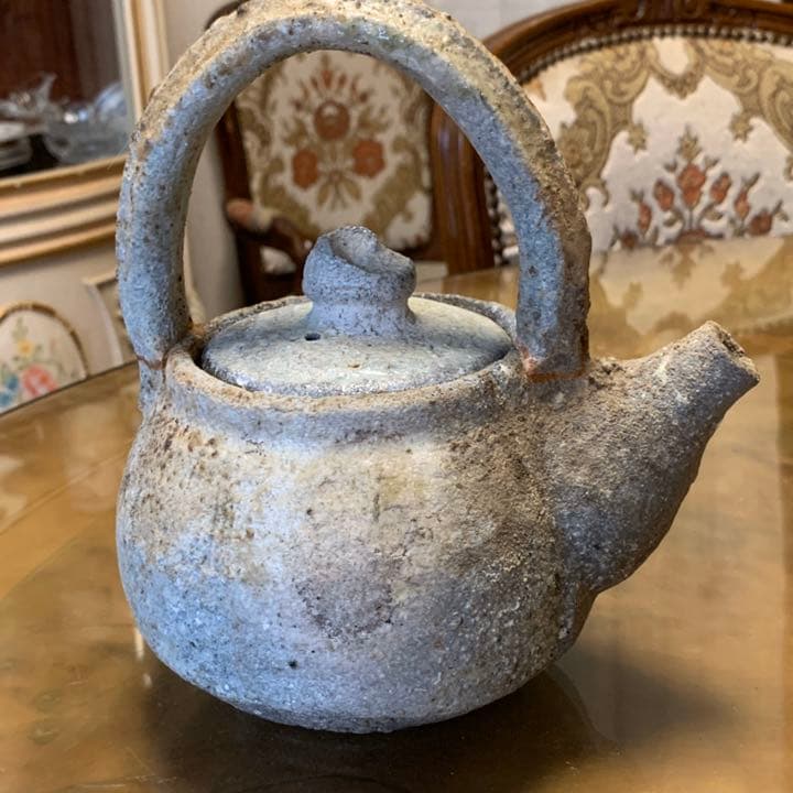 信楽　窖窯焼成　手付土瓶キズモノ　箱無し