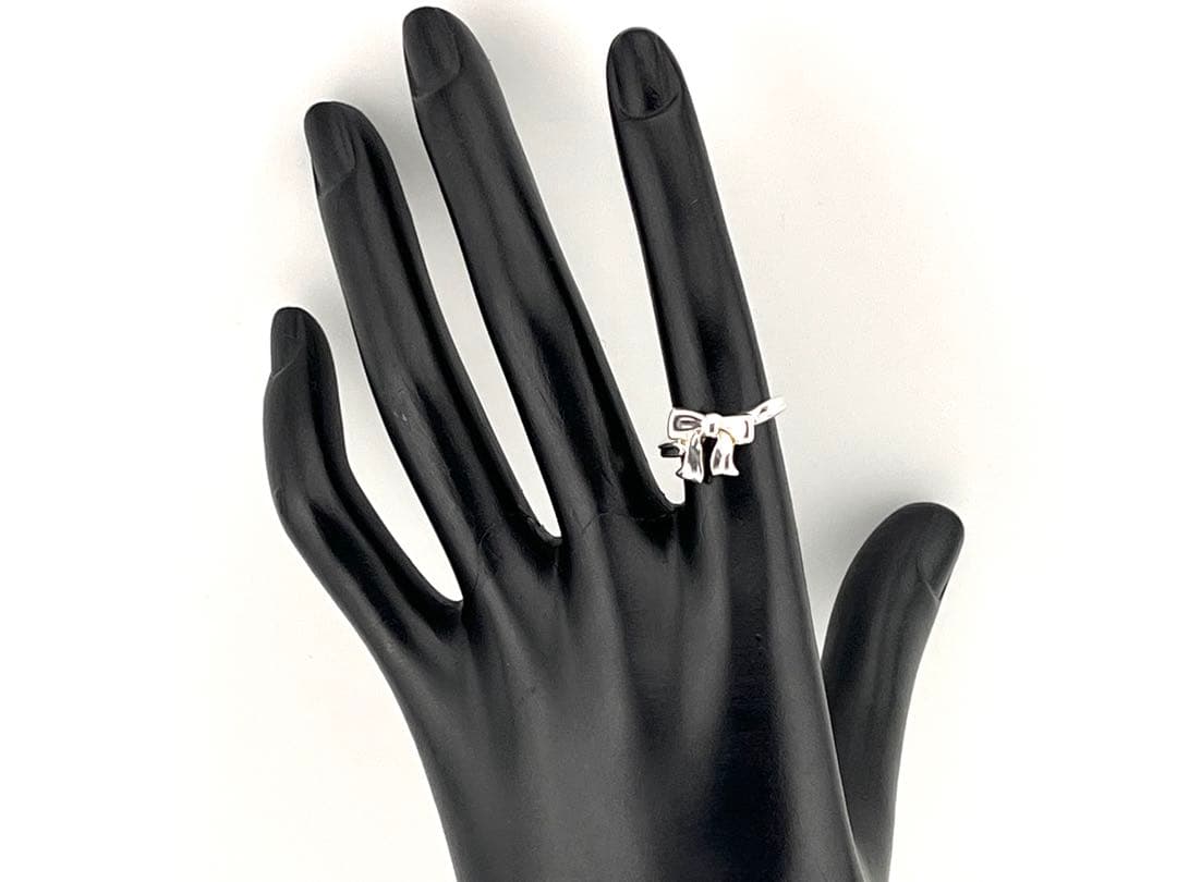 c924 オールド　ティファニー　1990 リボン　リング　925 約8.5号