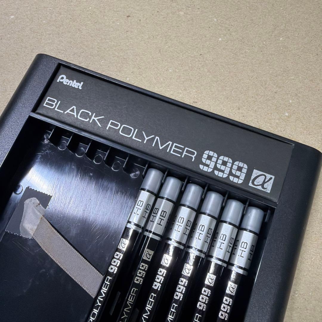 新品 廃盤 Pentel ぺんてる 鉛筆 ブラックポリマー 999α HB 6本
